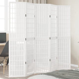 Room Divider 5 Panels White Solid Wood Paulownia 358790