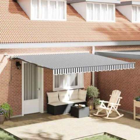 Automatic Retractable Awning with LEDs Anthracite&White 400x300 cm 3310233