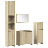 4 Piece Bathroom Furniture Set Sonoma Oak Engineered Wood 3324969