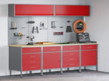 Work Cabinet Set with Drawer with Storage Manual 10 pcs Red 3321493