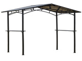 8ft x 5ft Outdoor BBQ Protective Gazebo Tent Aluminium Steel Frame w/ 2 Shelves Hardtop Roof Canopy T3398P320140