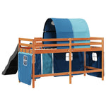 Kids' Loft Bed with Tunnel Blue 80x200 cm Solid Wood Pine 3309099