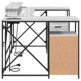Desk with Shelf Grey Sonoma 182 x 101 x 87.5 cm Engineered Wood 3376139