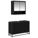 Bathroom Furniture Set 2 pcs Black Oak Engineered Wood 3402389