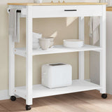 Kitchen Trolley MONZA 84x40x88.5 cm Solid Wood Pine 376105