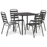 Steel Dining Set Dark grey E-coated steel, powder-coated steel 44262