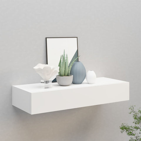 ZNTS Wall-mounted Drawer Shelf White 60x23.5x10 cm MDF 330255