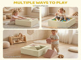 Soft Play 9 Piece Foam Climbing Blocks Soft Play Set with Tangram Play, Removable Cover for Kids T3398P550314