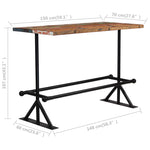 ZNTS Bar Table Solid Reclaimed Wood Multicolour 150x70x107 cm 245388