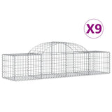 Arched Gabion Baskets 9 pcs 200x50x40/60 cm Galvanised Iron 3146264