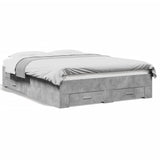 Bed Frame with Drawers without Mattress Concrete Grey 140x190 cm 3280401