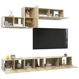 6 Piece TV Cabinet Set Sonoma Oak Engineered Wood 3079045