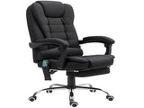 Office Chair with 6 Point Massage Back Heat, Linen Desk Chair with Footrest Adjustable Height T3398P343362