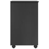 Rolling Cabinet Grey 34 x 39 x 65.5 cm Solid Pine Wood 42028358