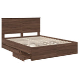 Bed Frame with Drawer Brown Oak 150 x 200 cm Engineer Wood 3411109