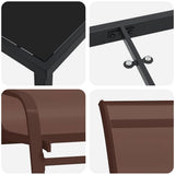 Garden Dining Set 5 pcs Brown and Black Powder-coated Steel 3379131