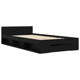 Bed Frame with Storage Black Oak 80 x 200 cm Engineered Wood 3429603