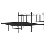 Metal Bed Frame without Mattress with Headboard Black 140x200cm 373692