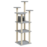 Cat Tree with Sisal Scratching Posts Light Grey 171 cm 171486