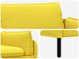 2-Seater Sofa Light Yellow 188 x 81 x 89 cm Fabric 42048608