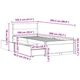 Bed Frame without Mattress White 100x200 cm Solid Wood Pine 846790
