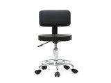 Round Shape Adjustable Salon Stool with Back Black 28184320