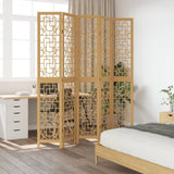 Room Divider 5 Panels Brown Solid Wood Paulownia 358872
