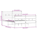 Metal Bed Frame without Mattress Sonoma Oak 160x200 cm 3308471