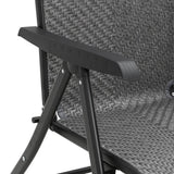 Folding Garden Chairs 4 pcs Grey Poly Rattan 3270610