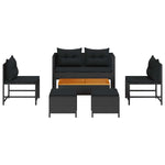 Garden Sofa Set 6 pcs Black Poly Rattan 4104700