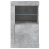 Side Cabinets with LED Lights 2 pcs Concrete Grey Engineered Wood 836637