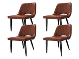 Dining Chairs with Cut-Outrest, Modern Kitchen Chair, Scandinavian Faux Leather Chair with High 02217711