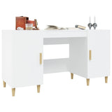 Desk White 140x50x75 cm Engineered Wood 812762