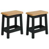 Bar Stool EKAI 2 pcs Black 40 x 29 x 45.5 cm Solid Pine Wood 42037011