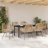 Garden Dining Set 7 pcs Brown Poly Rattan 3380880