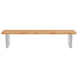 Basin Shelf Wall Mounted Steel and Solid Wood Oak 3302398