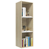 ZNTS Book Cabinet/TV Cabinet White and Sonoma Oak 36x30x114 cm Engineered Wood 800140