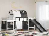 Kids'Loft Bed Frame White and Black 75 x 190 cm Metal 42020850