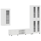 TV Cabinet Set FLORIN 3 pcs High Gloss White Engineered Wood 3397948
