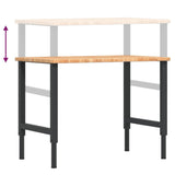 Workbench Light Brown 100x60x cm Solid Wood Oak Rectangular 3309680