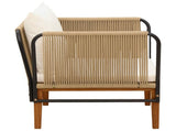 Garden Chair with Cushions Solid Acacia Wood & Rope Natural 42022079