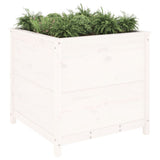 Garden Planter White 82.5x82.5x78 cm Solid Wood Pine 825304