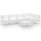 6 Piece Garden Lounge Set Solid Pinewood White 3082703