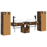 Bathroom Furniture Set 5 pcs Smoked Oak 33 x 34.5 x 100 cm 3405978