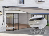 3 x 2.5 m Electric Awning with Remote Controller, Aluminium Frame DIY Retractable Awning, UV50 Sun T3398P323860