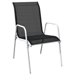 9 Piece Outdoor Dining Set Steel Black 43306