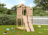 Playhouse with Climbing Wall Solid Wood Pine 3156874