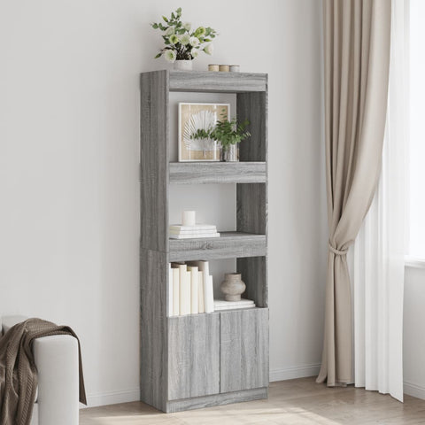 Highboard Grey Sonoma 63x33x180 cm Engineered Wood 3309605