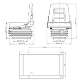Forklift & Tractor Seat with Suspension and Adjustable Backrest 142319
