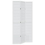 Room Divider 3 Panels White Solid Wood Paulownia 358784